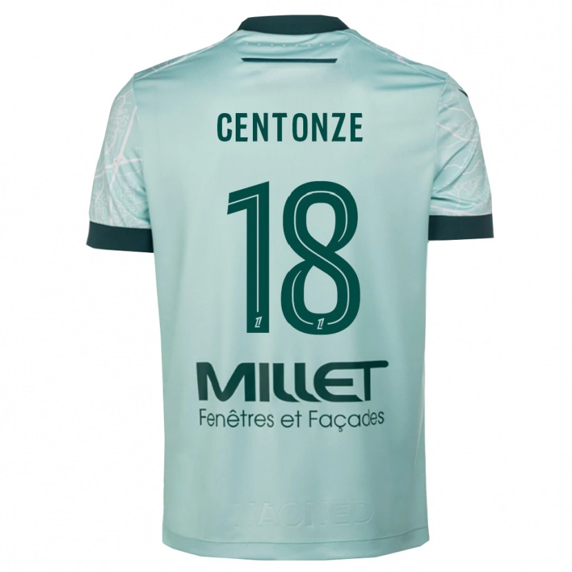 Danxen Femme Maillot Fabien Centonze #18 Vert Blanc Tenues Extérieur 2025/26 T-Shirt