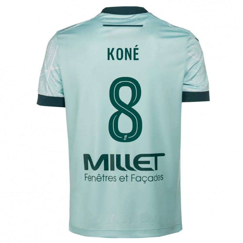 Danxen Femme Maillot Kassoum Koné #8 Vert Blanc Tenues Extérieur 2025/26 T-Shirt