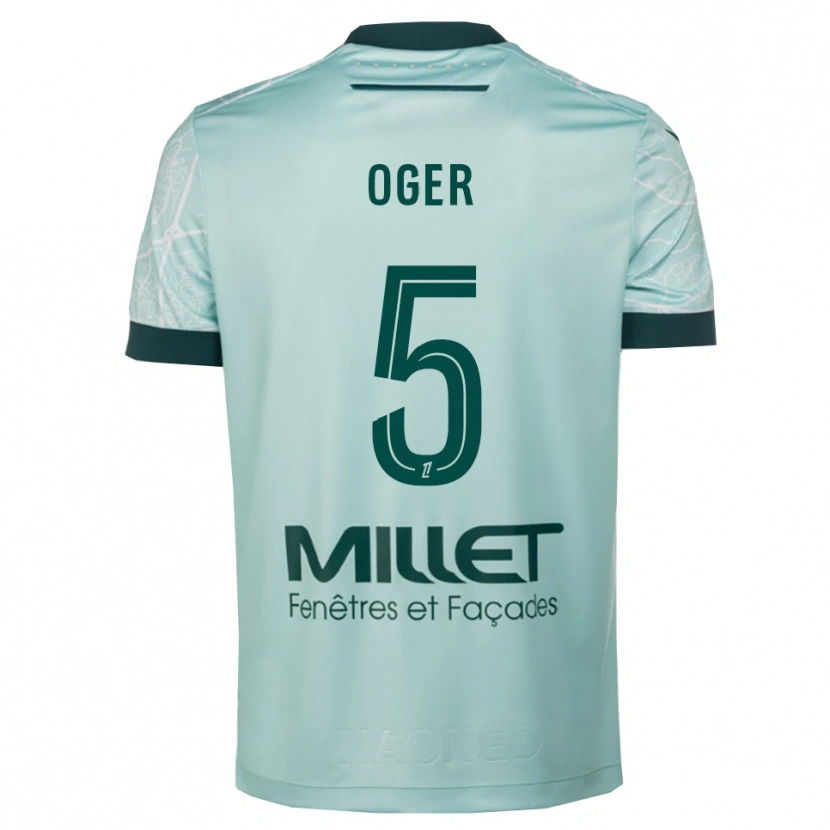 Danxen Femme Maillot Mathis Oger #5 Vert Blanc Tenues Extérieur 2025/26 T-Shirt