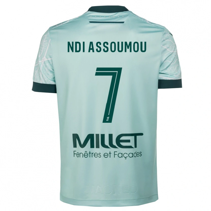 Danxen Femme Maillot Frédéric Ndi Assoumou #7 Vert Blanc Tenues Extérieur 2025/26 T-Shirt
