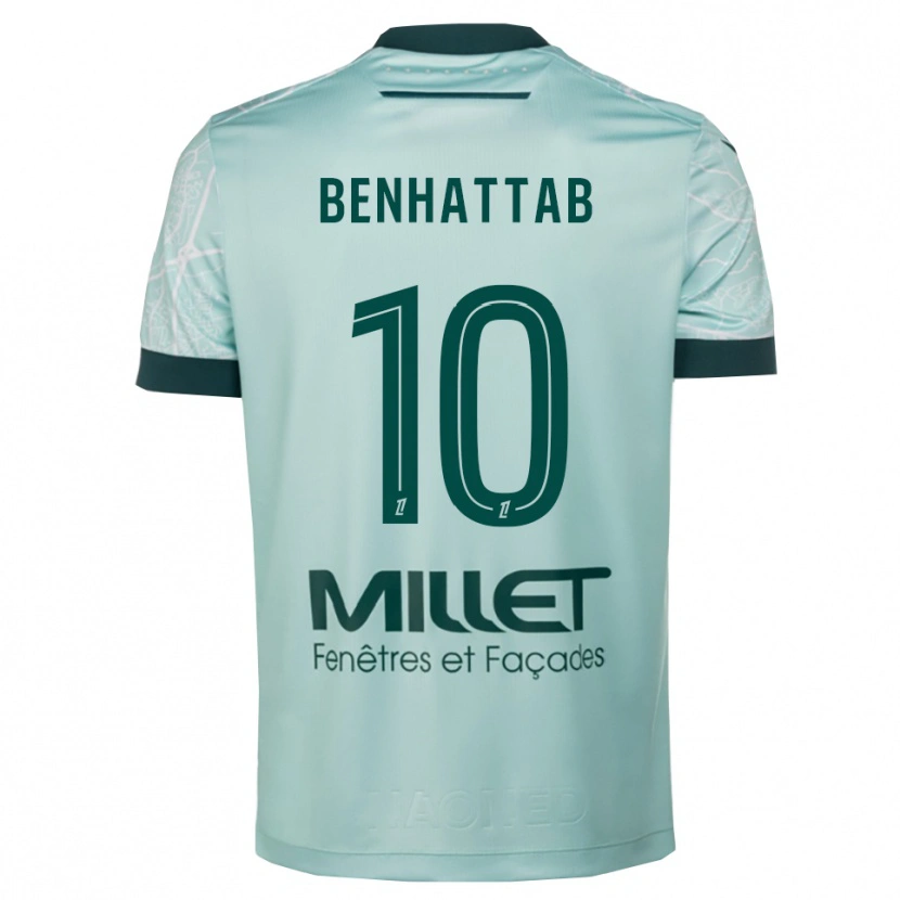 Danxen Femme Maillot Yassine Benhattab #10 Vert Blanc Tenues Extérieur 2025/26 T-Shirt