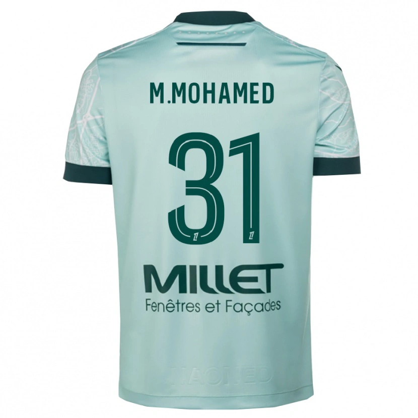 Danxen Femme Maillot Mostafa Mohamed #31 Vert Blanc Tenues Extérieur 2025/26 T-Shirt