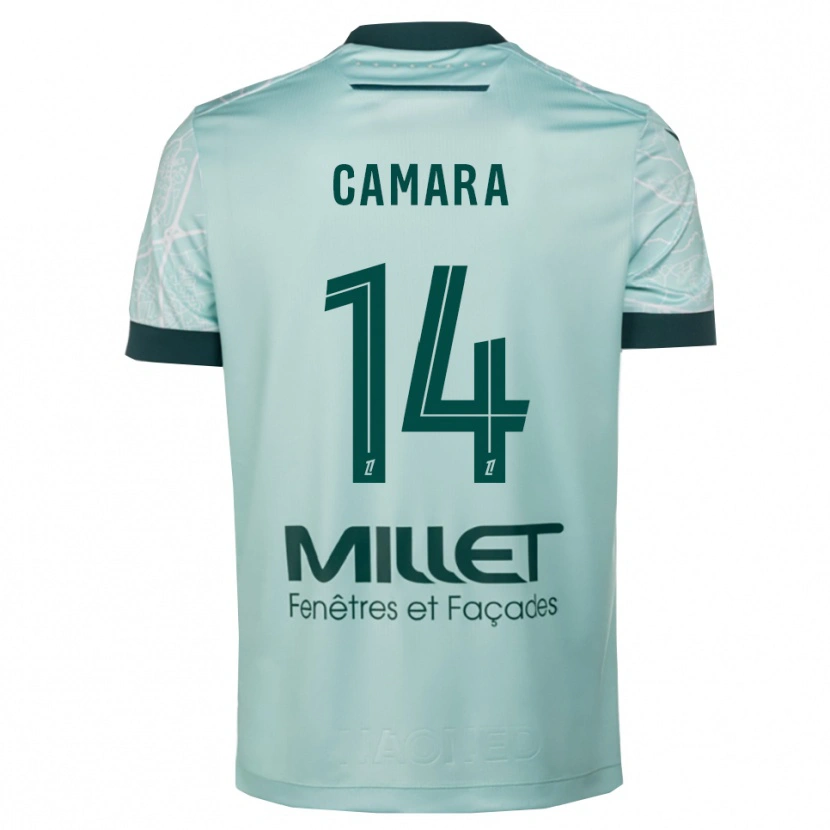 Danxen Femme Maillot Klaus Camara #14 Vert Blanc Tenues Extérieur 2025/26 T-Shirt