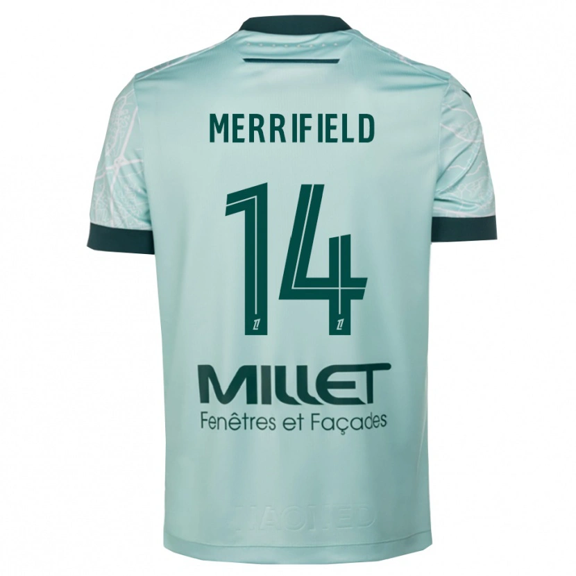 Danxen Femme Maillot Loan Merrifield #14 Vert Blanc Tenues Extérieur 2025/26 T-Shirt
