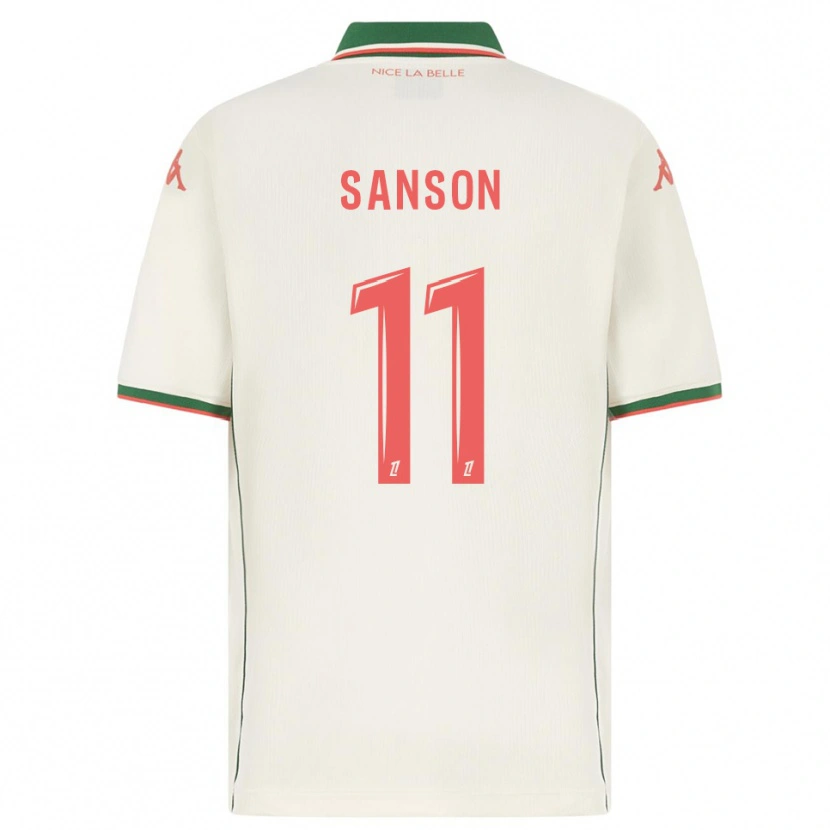 Danxen Femme Maillot Morgan Sanson #11 Blanc Vert Tenues Extérieur 2025/26 T-Shirt