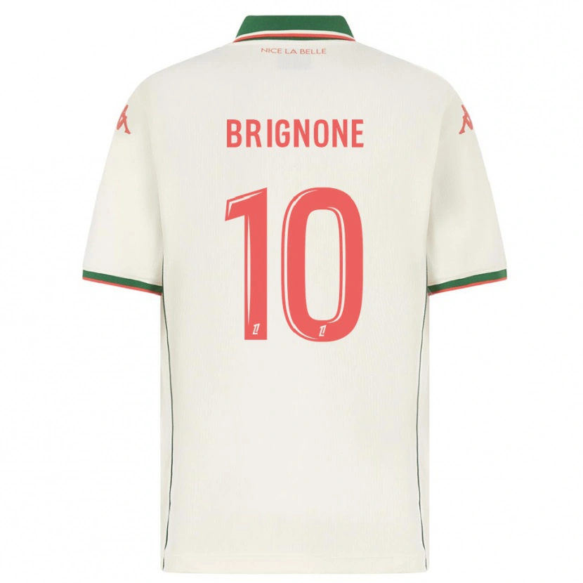 Danxen Femme Maillot Millan Brignone #10 Blanc Vert Tenues Extérieur 2025/26 T-Shirt