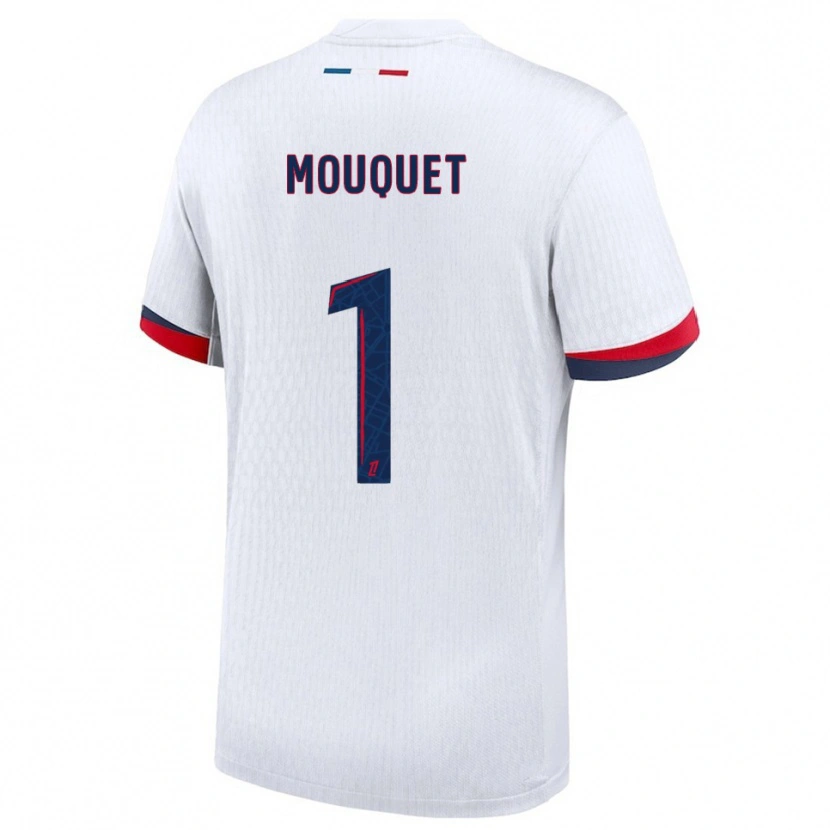 Danxen Femme Maillot Louis Mouquet #1 Blanc Rouge Tenues Extérieur 2025/26 T-Shirt
