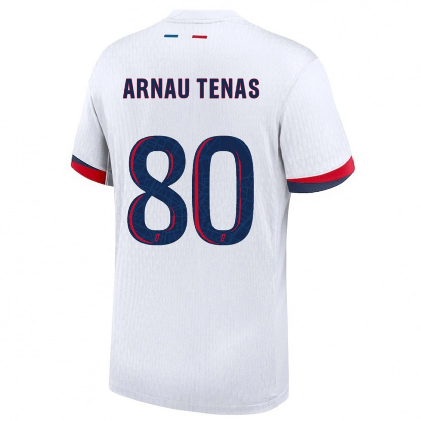 Danxen Femme Maillot Arnau Tenas #80 Blanc Rouge Tenues Extérieur 2025/26 T-Shirt