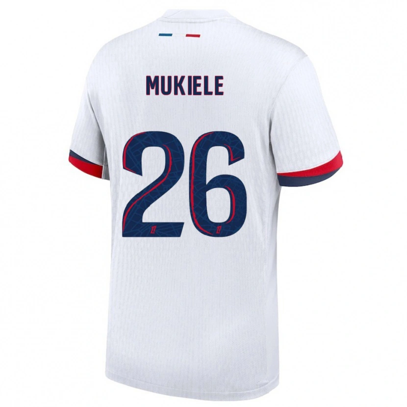 Danxen Femme Maillot Nordi Mukiele #26 Blanc Rouge Tenues Extérieur 2025/26 T-Shirt