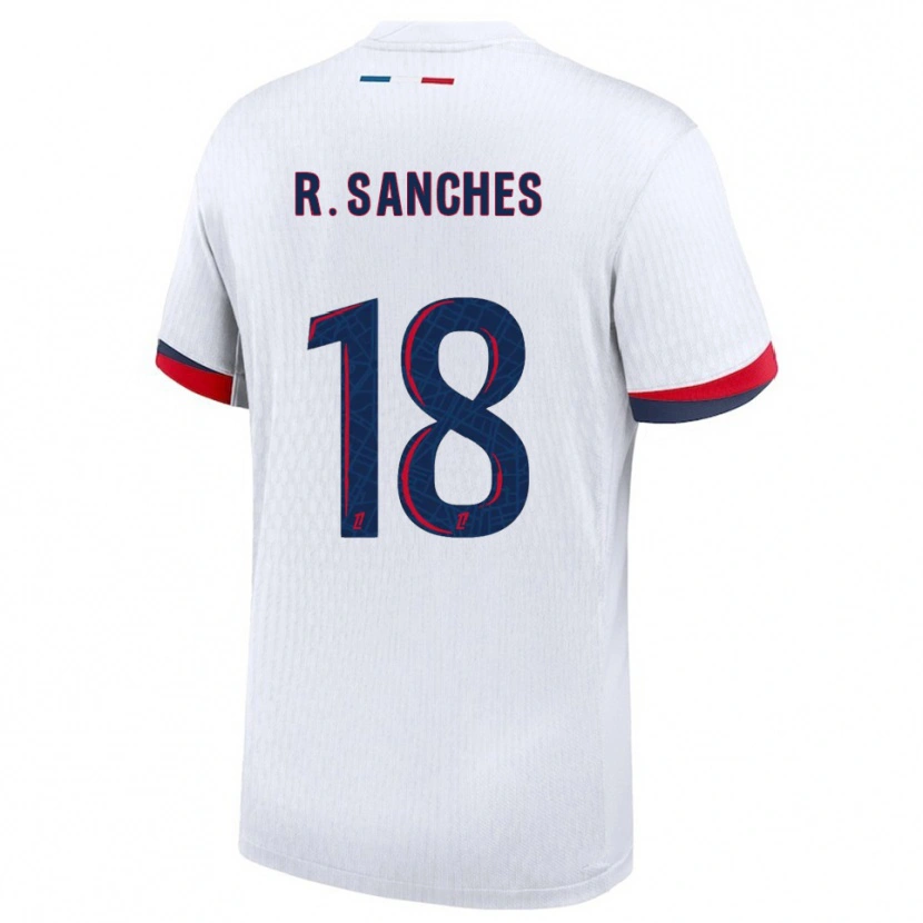Danxen Femme Maillot Renato Sanches #18 Blanc Rouge Tenues Extérieur 2025/26 T-Shirt
