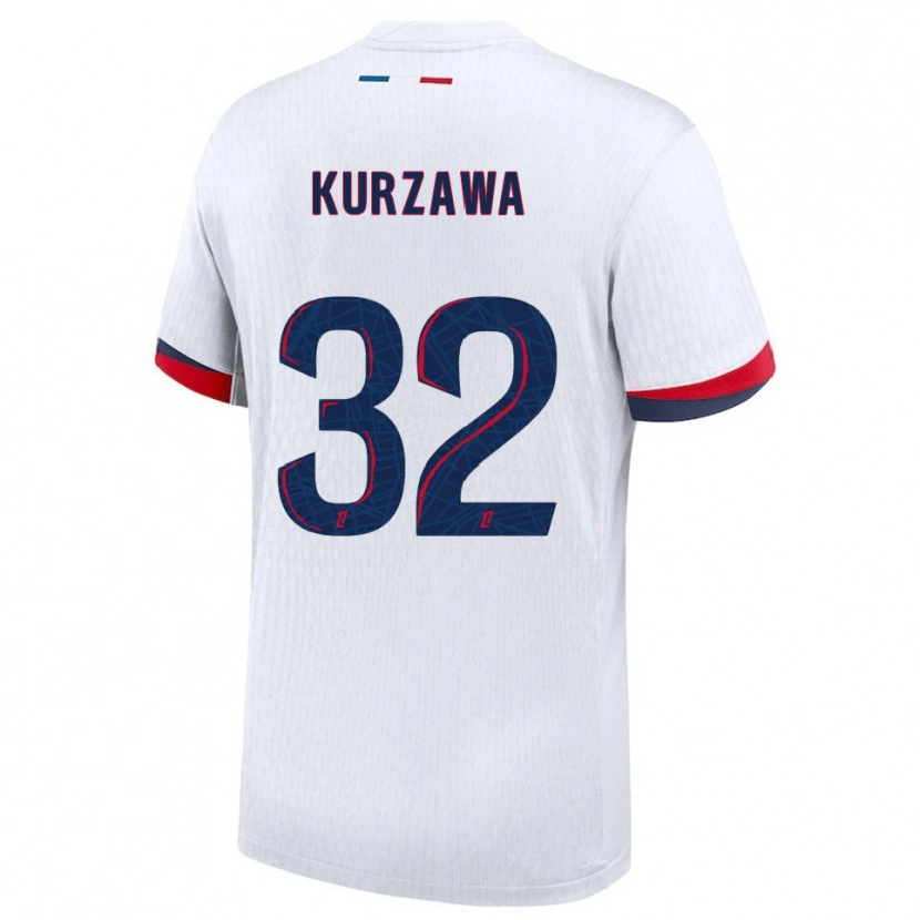 Danxen Femme Maillot Layvin Kurzawa #32 Blanc Rouge Tenues Extérieur 2025/26 T-Shirt