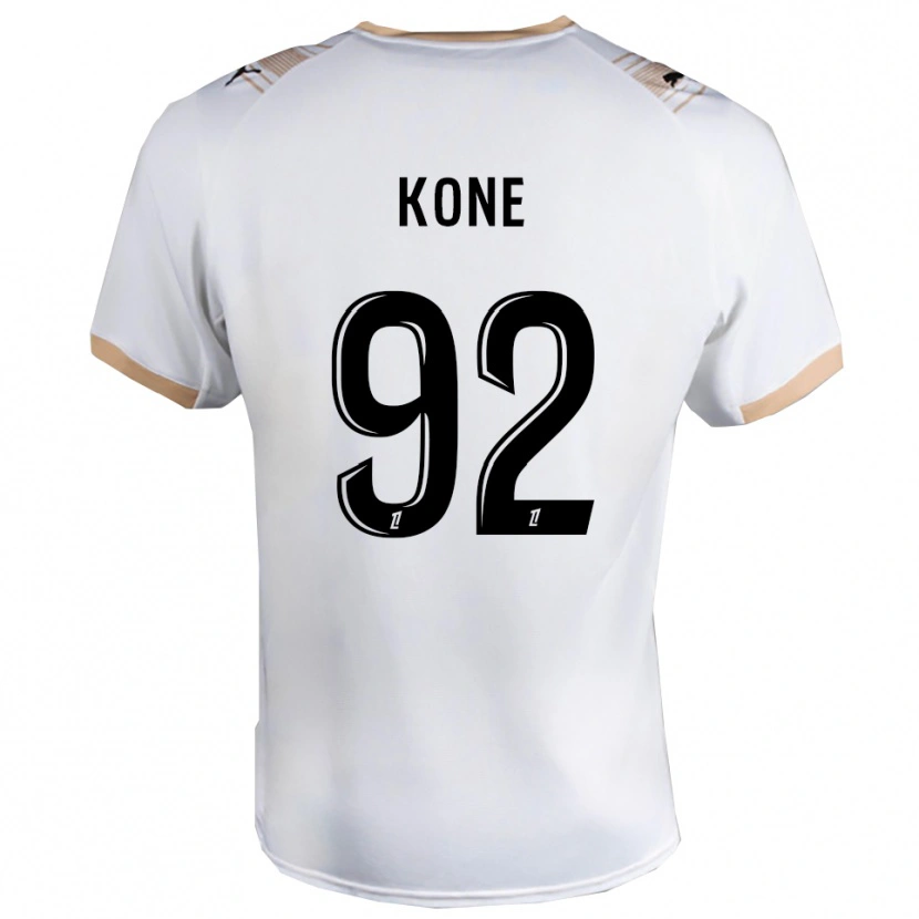 Danxen Femme Maillot Abdoul Koné #92 Blanc Noir Tenues Extérieur 2025/26 T-Shirt