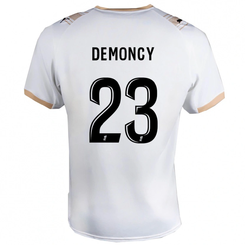 Danxen Femme Maillot Yohan Demoncy #23 Blanc Noir Tenues Extérieur 2025/26 T-Shirt