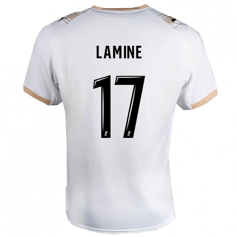 Danxen Femme Maillot Mana Lamine #17 Blanc Noir Tenues Extérieur 2025/26 T-Shirt