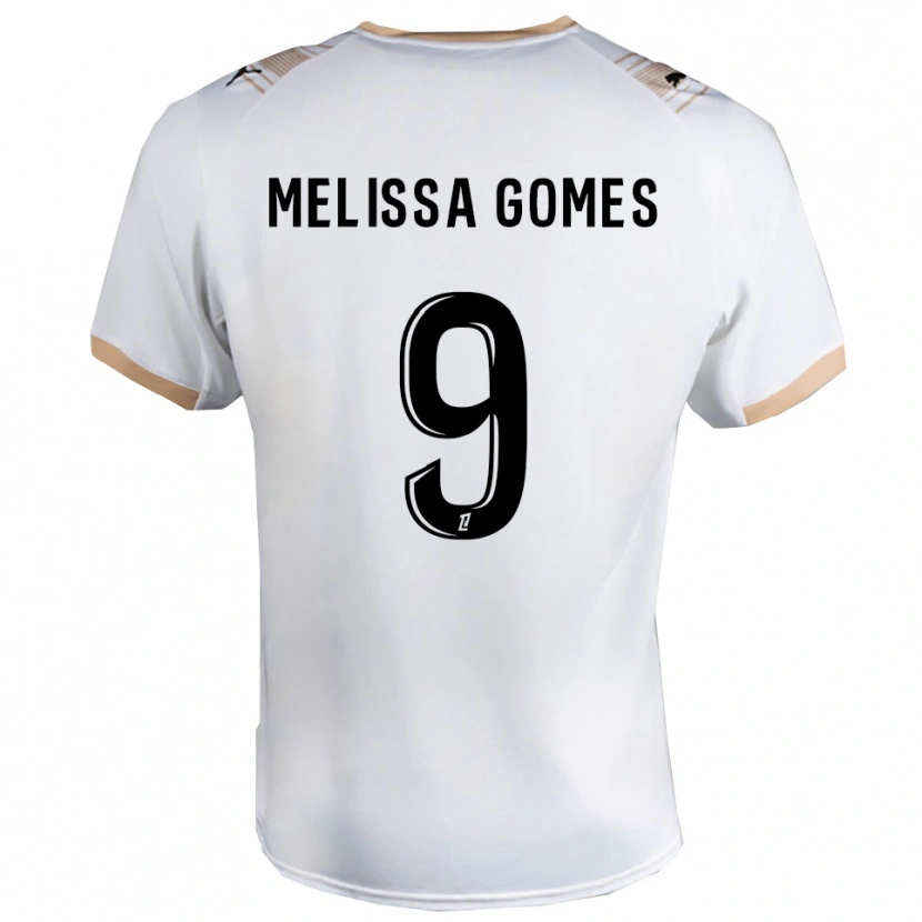 Danxen Femme Maillot Melissa Ferreira Gomes #9 Blanc Noir Tenues Extérieur 2025/26 T-Shirt