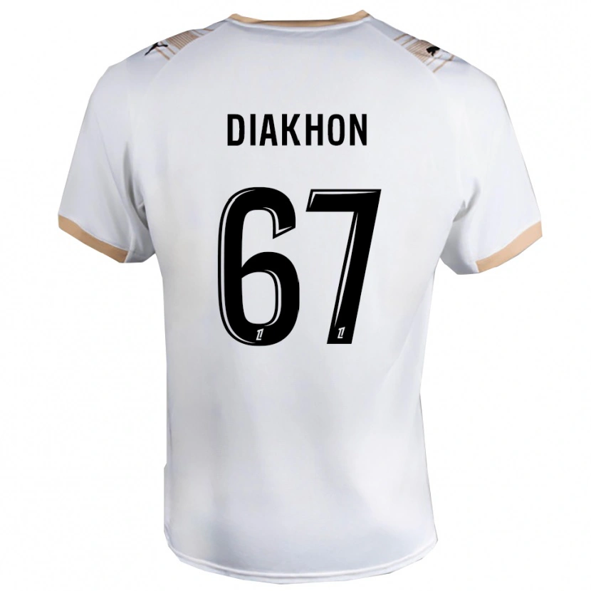 Danxen Femme Maillot Mamadou Diakhon #67 Blanc Noir Tenues Extérieur 2025/26 T-Shirt