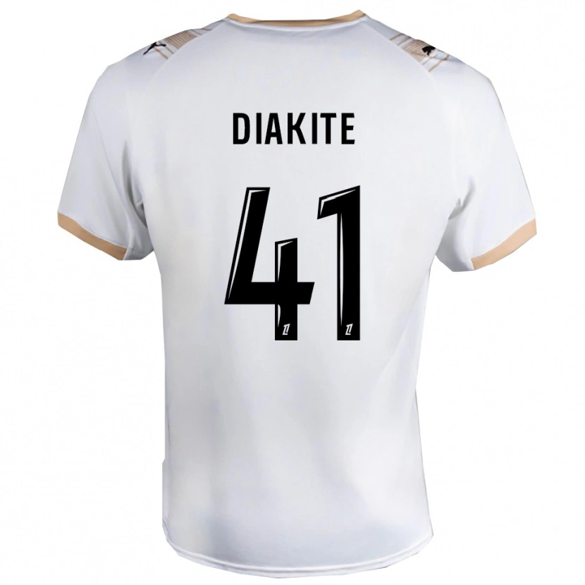 Danxen Femme Maillot Ibrahim Diakité #41 Blanc Noir Tenues Extérieur 2025/26 T-Shirt