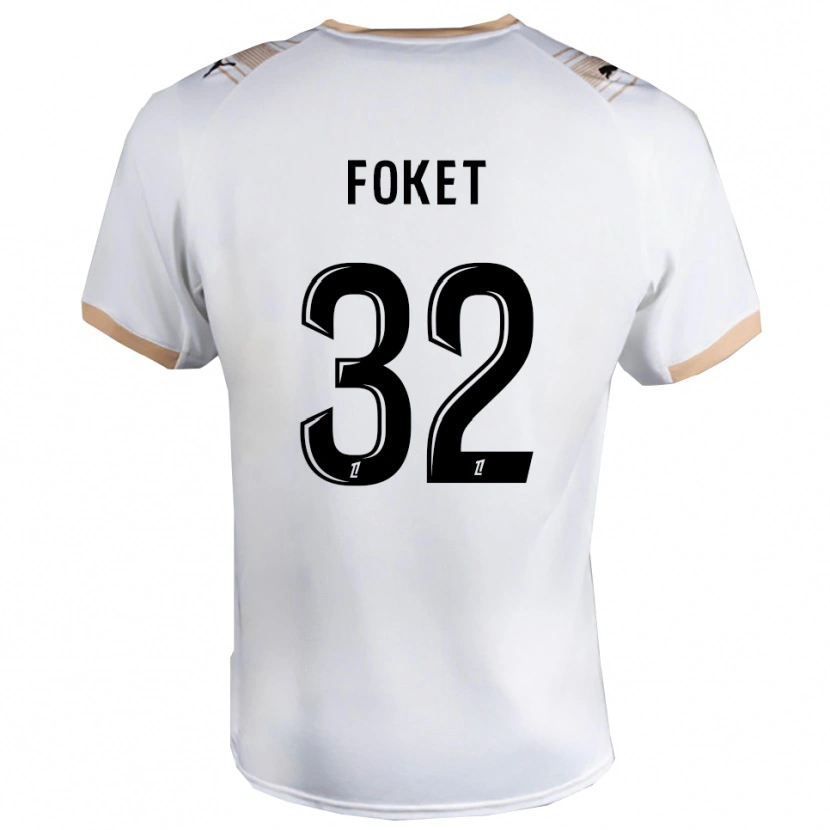 Danxen Femme Maillot Thomas Foket #32 Blanc Noir Tenues Extérieur 2025/26 T-Shirt