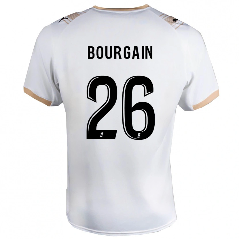 Danxen Femme Maillot Léa Bourgain #26 Blanc Noir Tenues Extérieur 2025/26 T-Shirt