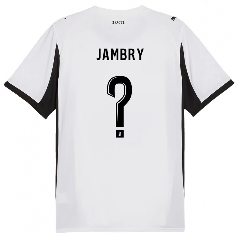 Danxen Femme Maillot Melvin Jambry #0 Blanc Noir Tenues Extérieur 2025/26 T-Shirt