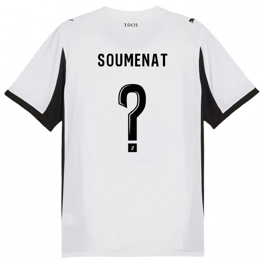 Danxen Femme Maillot Flavien Soumenat #0 Blanc Noir Tenues Extérieur 2025/26 T-Shirt
