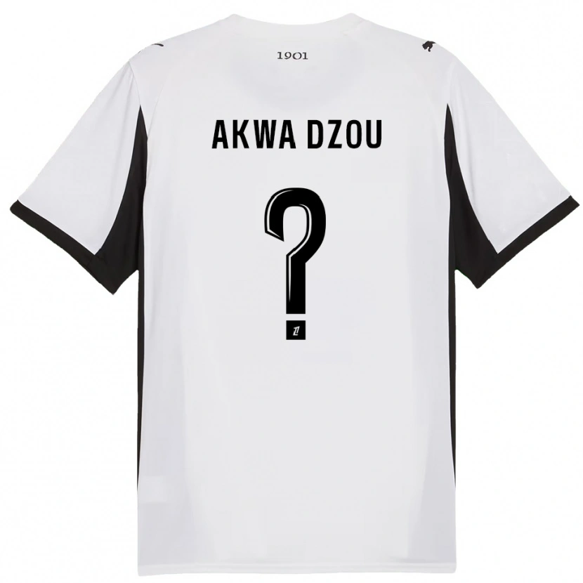 Danxen Femme Maillot Yoan Akwa Dzou #0 Blanc Noir Tenues Extérieur 2025/26 T-Shirt