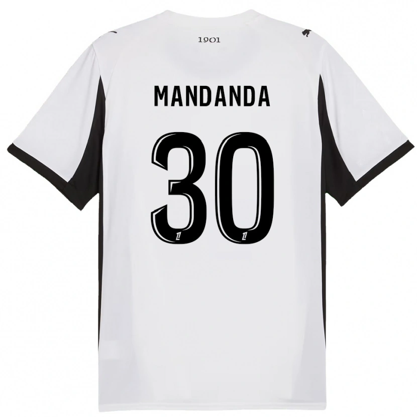 Danxen Femme Maillot Steve Mandanda #30 Blanc Noir Tenues Extérieur 2025/26 T-Shirt