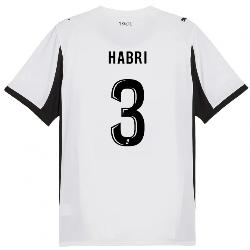 Danxen Femme Maillot Issa Habri #3 Blanc Noir Tenues Extérieur 2025/26 T-Shirt