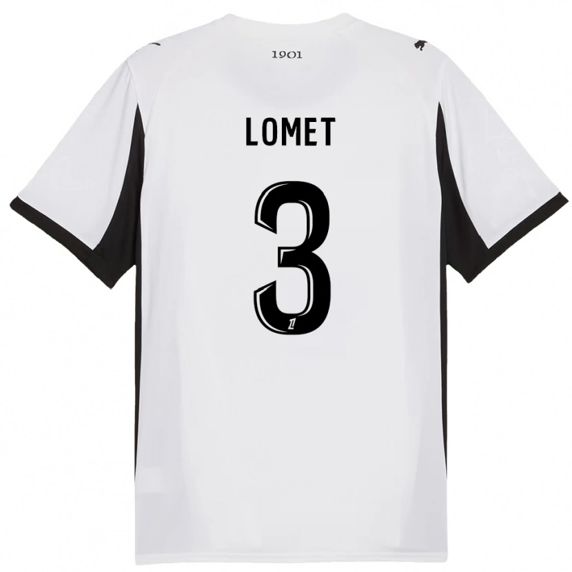 Danxen Femme Maillot Ruben Lomet #3 Blanc Noir Tenues Extérieur 2025/26 T-Shirt