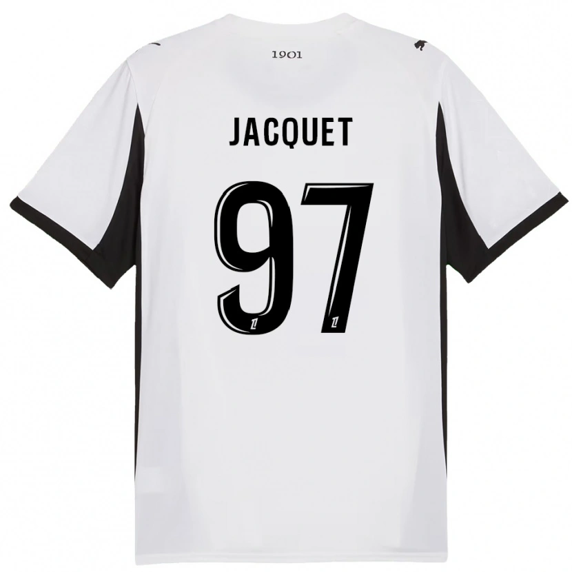 Danxen Femme Maillot Jérémy Jacquet #97 Blanc Noir Tenues Extérieur 2025/26 T-Shirt
