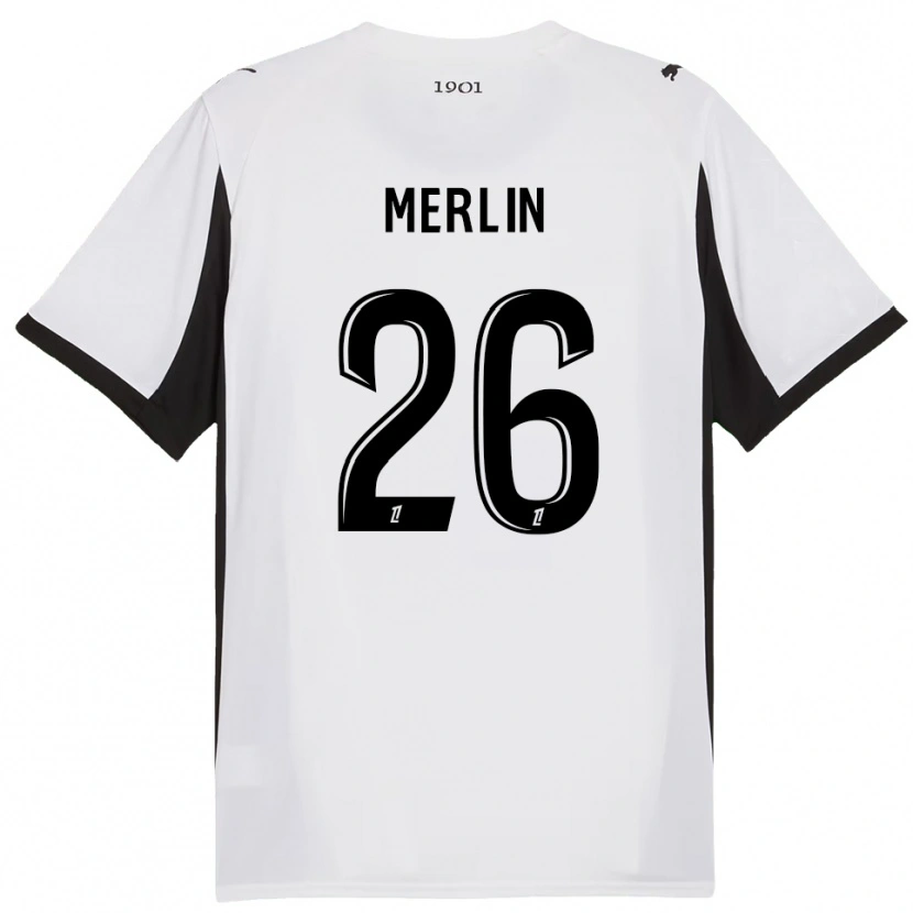 Danxen Femme Maillot Quentin Merlin #26 Blanc Noir Tenues Extérieur 2025/26 T-Shirt