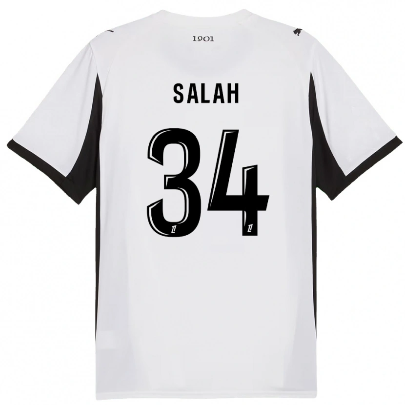 Danxen Femme Maillot Ibrahim Salah #34 Blanc Noir Tenues Extérieur 2025/26 T-Shirt