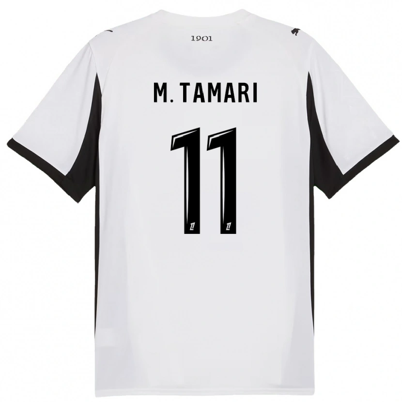 Danxen Femme Maillot Mousa Tamari #11 Blanc Noir Tenues Extérieur 2025/26 T-Shirt