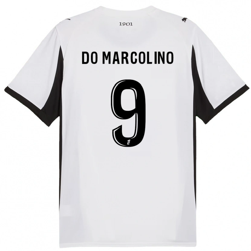 Danxen Femme Maillot Alan Do Marcolino #9 Blanc Noir Tenues Extérieur 2025/26 T-Shirt
