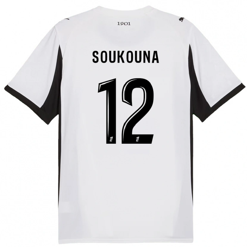 Danxen Femme Maillot Isiaka Soukouna #12 Blanc Noir Tenues Extérieur 2025/26 T-Shirt