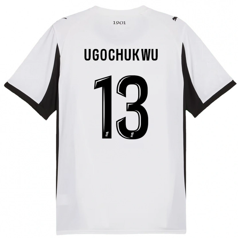 Danxen Femme Maillot Chibuike Ugochukwu #13 Blanc Noir Tenues Extérieur 2025/26 T-Shirt