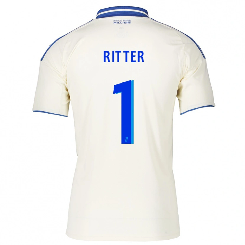 Danxen Femme Maillot Maxime Ritter #1 Champagne Bleu Tenues Extérieur 2025/26 T-Shirt