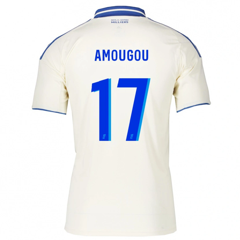 Danxen Femme Maillot Mathis Amougou #17 Champagne Bleu Tenues Extérieur 2025/26 T-Shirt