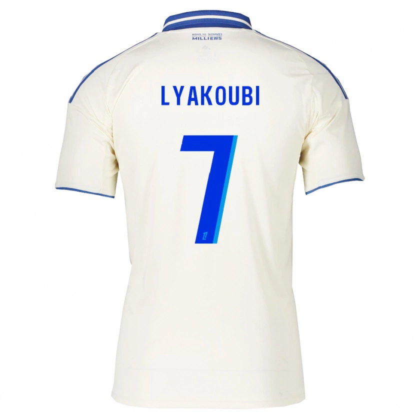 Danxen Femme Maillot Oussama Lyakoubi #7 Champagne Bleu Tenues Extérieur 2025/26 T-Shirt