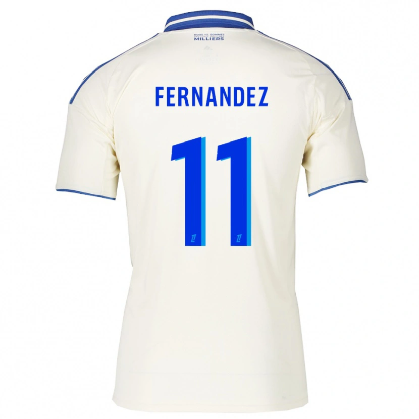 Danxen Femme Maillot Elies Araar Fernandez #11 Champagne Bleu Tenues Extérieur 2025/26 T-Shirt