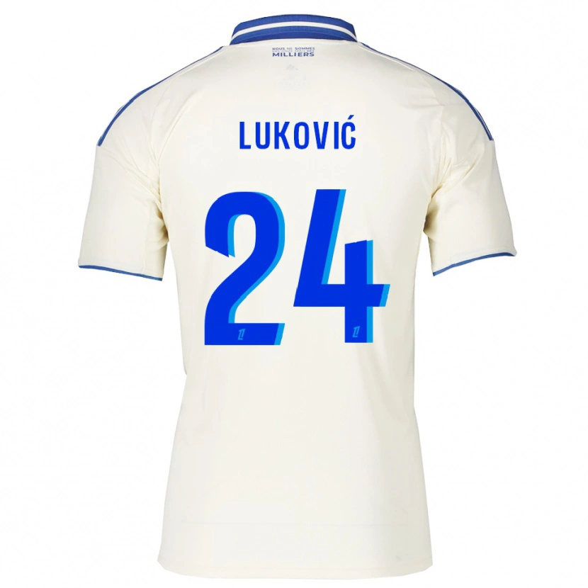 Danxen Femme Maillot Milos Lukovic #24 Champagne Bleu Tenues Extérieur 2025/26 T-Shirt
