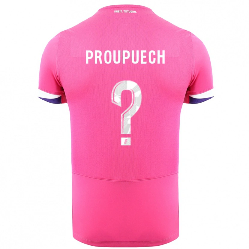 Danxen Femme Maillot Lucas Proupuech #0 Rose Blanc Tenues Extérieur 2025/26 T-Shirt