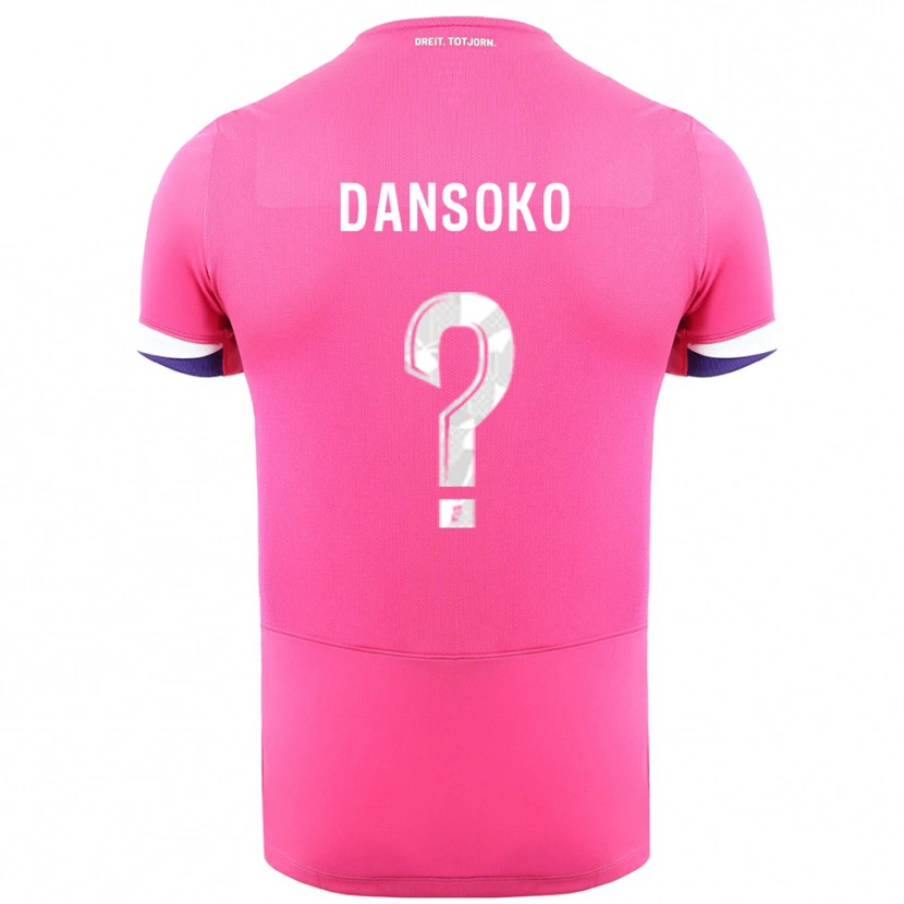 Danxen Femme Maillot Mohamed Dansoko #0 Rose Blanc Tenues Extérieur 2025/26 T-Shirt
