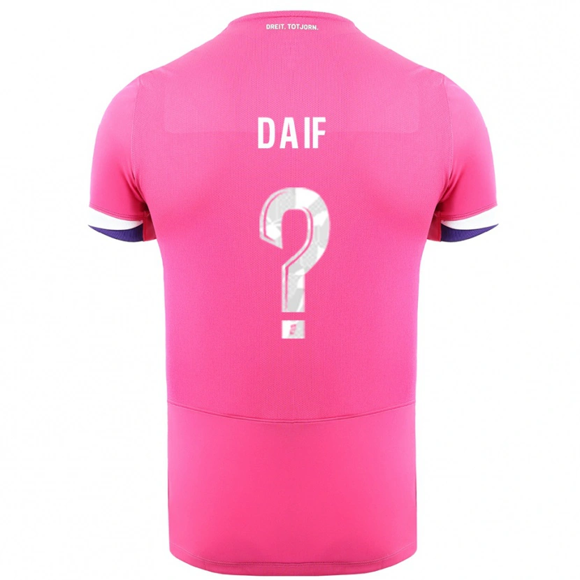 Danxen Femme Maillot Mouhamed Daif #0 Rose Blanc Tenues Extérieur 2025/26 T-Shirt