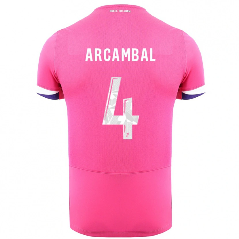 Danxen Femme Maillot Anais Arcambal #4 Rose Blanc Tenues Extérieur 2025/26 T-Shirt