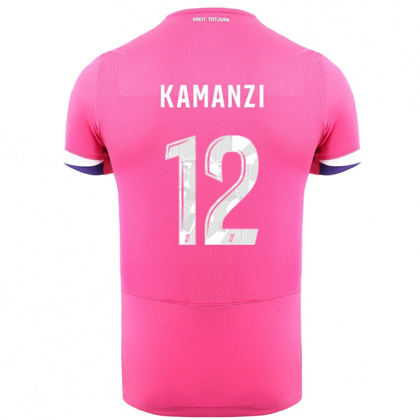 Danxen Femme Maillot Warren Kamanzi #12 Rose Blanc Tenues Extérieur 2025/26 T-Shirt