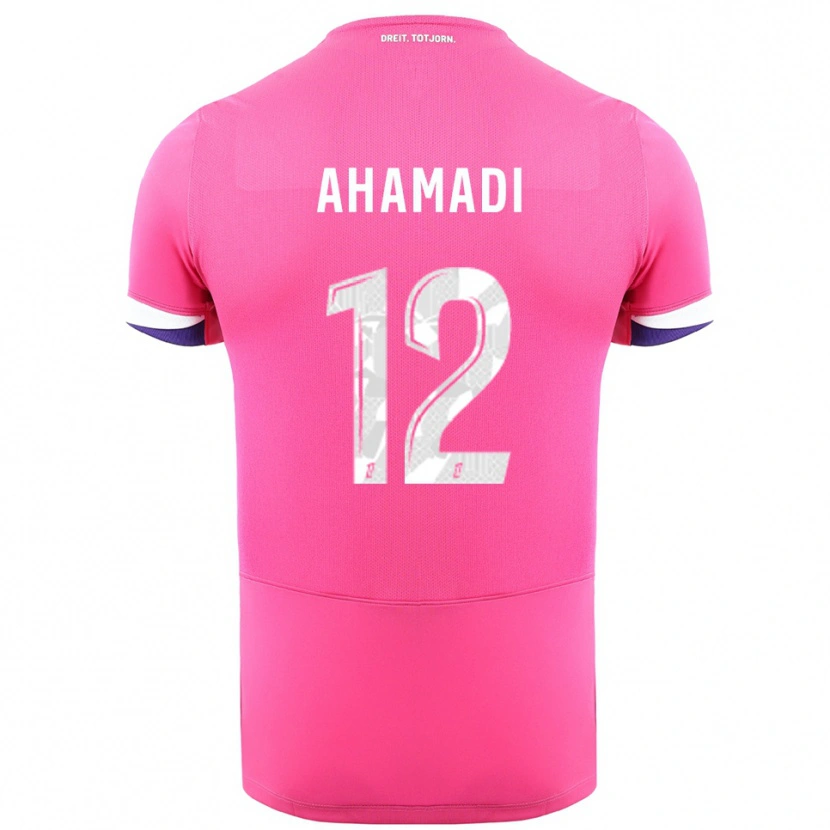 Danxen Femme Maillot Isaack Ahamadi #12 Rose Blanc Tenues Extérieur 2025/26 T-Shirt