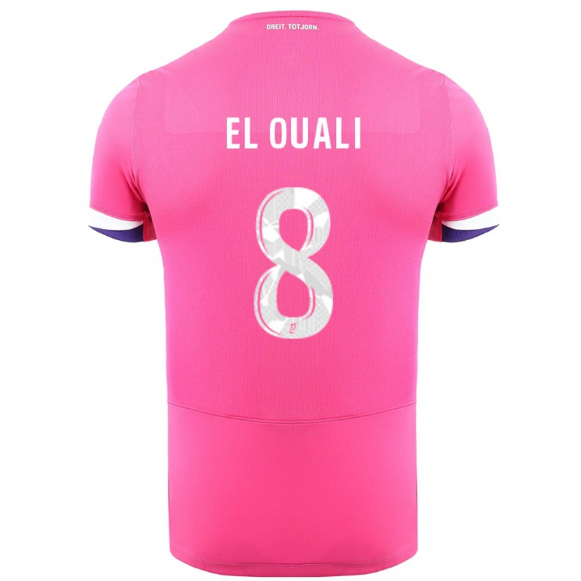 Danxen Femme Maillot Adam El Ouali #8 Rose Blanc Tenues Extérieur 2025/26 T-Shirt