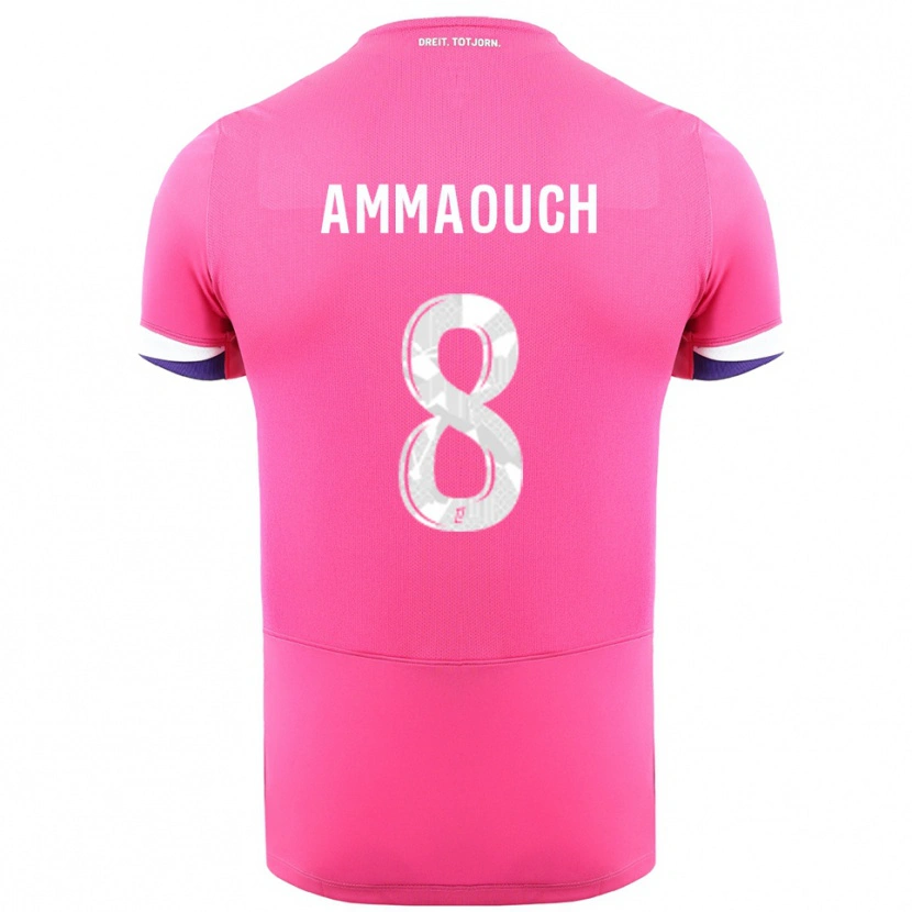 Danxen Femme Maillot Aymen Amaaouch #8 Rose Blanc Tenues Extérieur 2025/26 T-Shirt