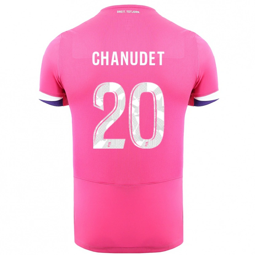 Danxen Femme Maillot Coralie Chanudet #20 Rose Blanc Tenues Extérieur 2025/26 T-Shirt